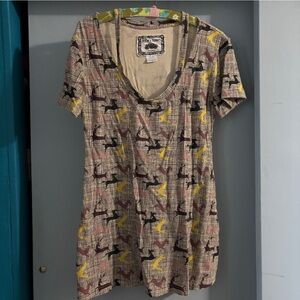 Effie's Heart Deer & Horse Tunic Top mCm retro gorgeous print POCKETs